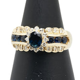 K18YG イエローゴールド サファイア1.10ct ダイヤ0.26ct リング 指輪 レディース 11号 【中古】